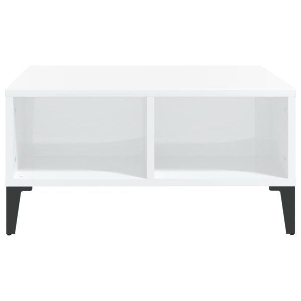 Coffee Table 60x60x30 cm Engineered Wood – High Gloss White