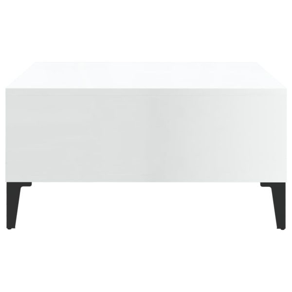 Coffee Table 60x60x30 cm Engineered Wood – High Gloss White