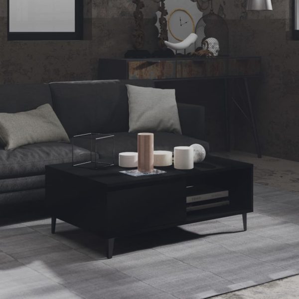 Coffee Table 90x60x35 cm Engineered Wood – Black