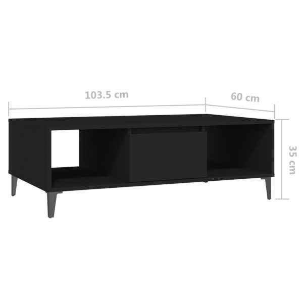 Coffee Table 103.5x60x35 cm Engineered Wood – Black