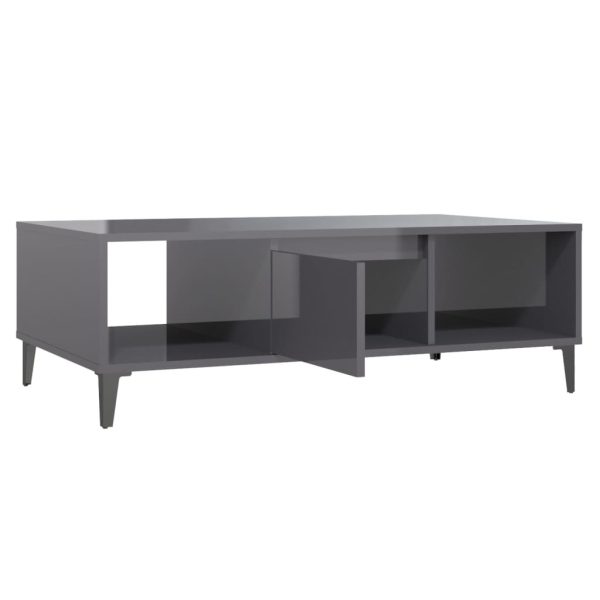 Coffee Table 103.5x60x35 cm Engineered Wood – High Gloss Grey