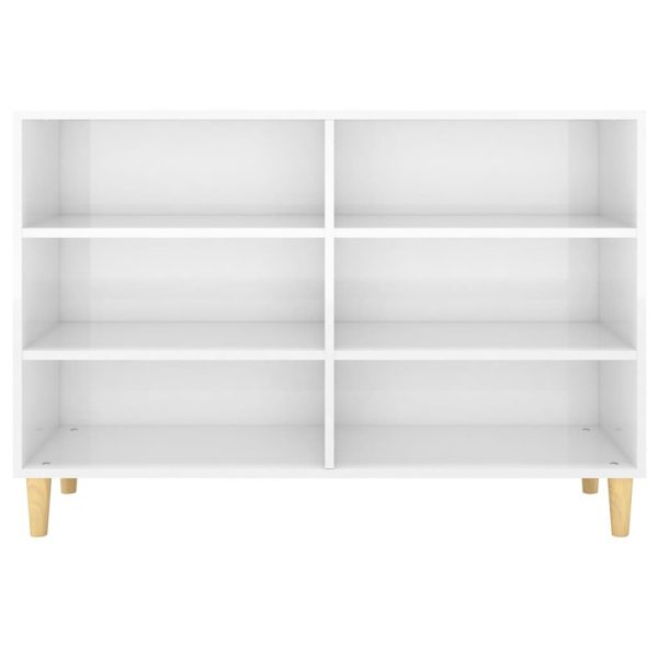 Sideboard 103.5x35x70 cm Engineered Wood – High Gloss White