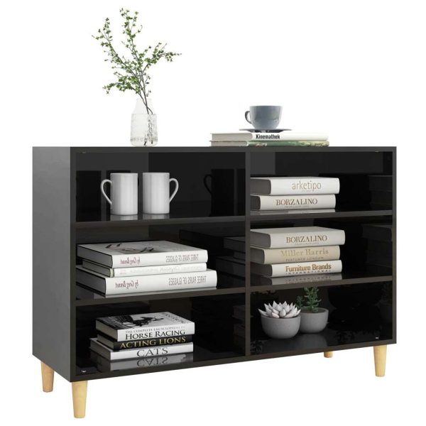 Sideboard 103.5x35x70 cm Engineered Wood – High Gloss Black