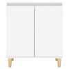 Sideboard with Solid Wood Legs 60x35x70 cm Engineered Wood – White