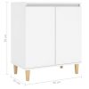 Sideboard with Solid Wood Legs 60x35x70 cm Engineered Wood – White