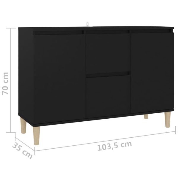 Sideboard 103.5x35x70 cm Engineered Wood – Black