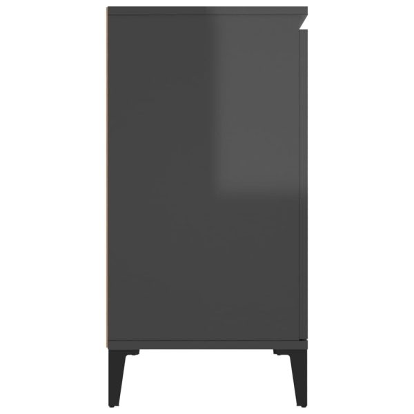 Sideboard 104x35x70 cm Engineered Wood – High Gloss Grey