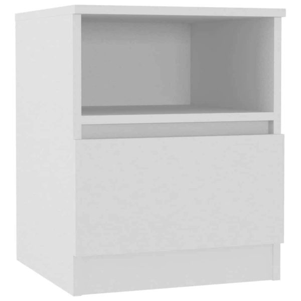 Tidworth Bed Cabinet 40x40x50 cm Engineered Wood – White, 2