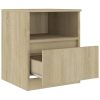 Tidworth Bed Cabinet 40x40x50 cm Engineered Wood – Sonoma oak, 1
