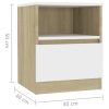 Tidworth Bed Cabinet 40x40x50 cm Engineered Wood – White and Sonoma Oak, 2