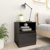 Tidworth Bed Cabinet 40x40x50 cm Engineered Wood – High Gloss Grey, 1