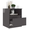 Tidworth Bed Cabinet 40x40x50 cm Engineered Wood – High Gloss Grey, 1