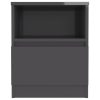 Tidworth Bed Cabinet 40x40x50 cm Engineered Wood – High Gloss Grey, 2