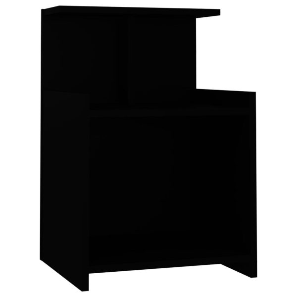 Duluth Bed Cabinet 40x35x60 cm Engineered Wood – Black, 1