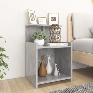 Duluth Bed Cabinet 40x35x60 cm Engineered Wood – Concrete Grey, 1
