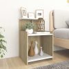 Duluth Bed Cabinet 40x35x60 cm Engineered Wood – White and Sonoma Oak, 1