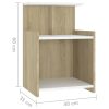 Duluth Bed Cabinet 40x35x60 cm Engineered Wood – White and Sonoma Oak, 2