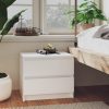 Canford Bed Cabinet 50x39x43.5 cm Engineered Wood – White, 1