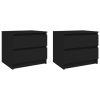 Canford Bed Cabinet 50x39x43.5 cm Engineered Wood – Black, 2