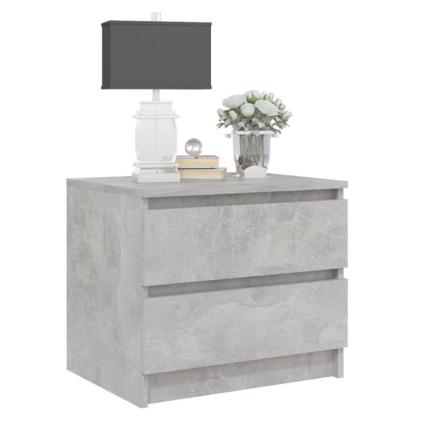 Canford Bed Cabinet 50x39x43.5 cm Engineered Wood – Concrete Grey, 1