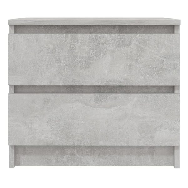 Canford Bed Cabinet 50x39x43.5 cm Engineered Wood – Concrete Grey, 2
