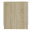 Canford Bed Cabinet 50x39x43.5 cm Engineered Wood – White and Sonoma Oak, 2
