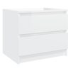 Canford Bed Cabinet 50x39x43.5 cm Engineered Wood – High Gloss White, 2