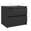 Canford Bed Cabinet 50x39x43.5 cm Engineered Wood – High Gloss Black, 2