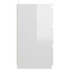 Carbon Bed Cabinet 40x35x62.5 cm Engineered Wood – High Gloss White, 1