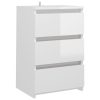 Carbon Bed Cabinet 40x35x62.5 cm Engineered Wood – High Gloss White, 2