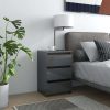 Carbon Bed Cabinet 40x35x62.5 cm Engineered Wood – High Gloss Grey, 1