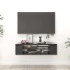 Neches Hanging TV Cabinet 100x30x26.5 cm Engineered Wood – High Gloss Black