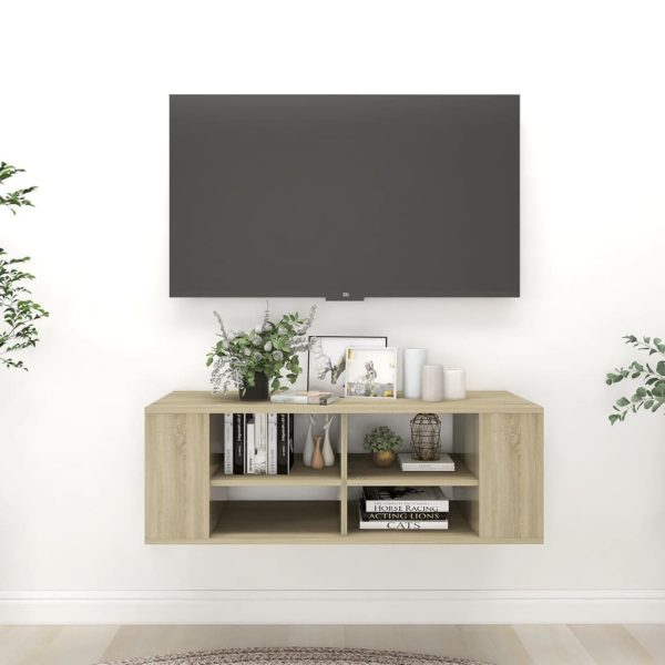 Corte Wall-Mounted TV Cabinet 102x35x35 cm Engineered Wood – Sonoma oak