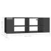 Corte Wall-Mounted TV Cabinet 102x35x35 cm Engineered Wood – High Gloss Grey