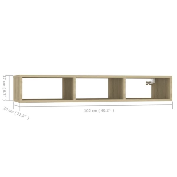 Wall Shelf 102x30x17 cm Engineered Wood – Sonoma oak