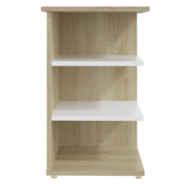 Campton Side Cabinet 35x35x55 cm Engineered Wood – Sonoma Oak and White