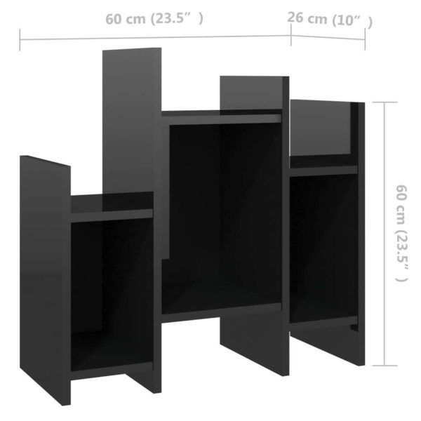 Schodack Side Cabinet 60x26x60 cm Engineered Wood – High Gloss Black