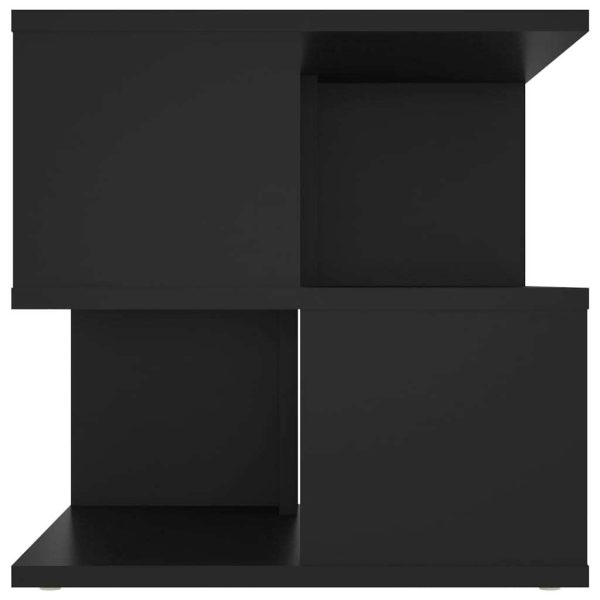 Cherryland Side Table 40x40x40 cm Engineered Wood – Black