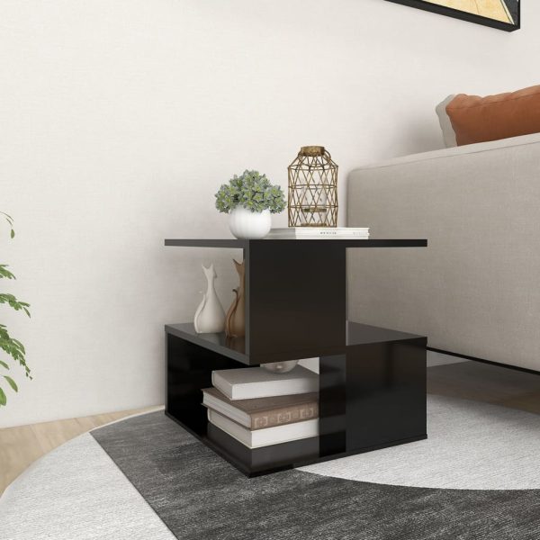 Cherryland Side Table 40x40x40 cm Engineered Wood – Black