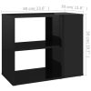 Haverford Side Cabinet 60x30x50 cm Engineered Wood – High Gloss Black