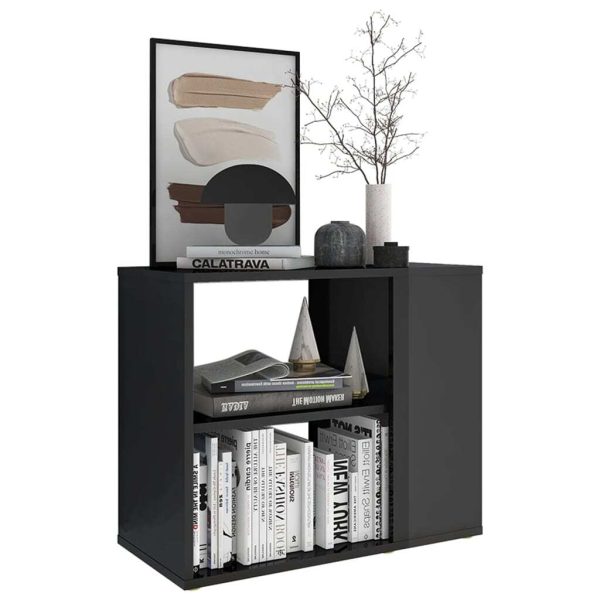 Haverford Side Cabinet 60x30x50 cm Engineered Wood – High Gloss Grey