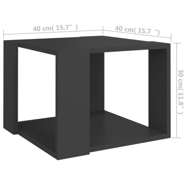 Coffee Table 40x40x30 cm Engineered Wood – Grey