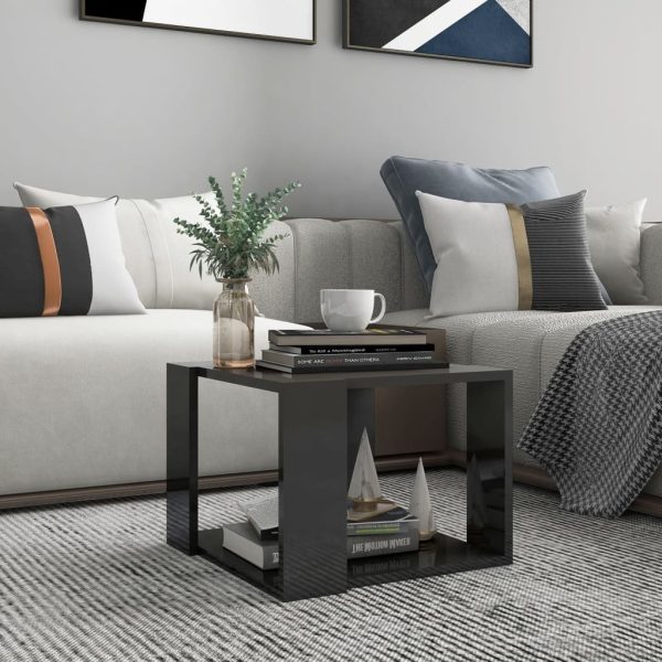 Coffee Table 40x40x30 cm Engineered Wood – High Gloss Grey