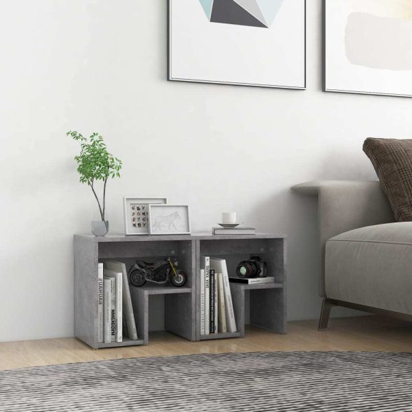 Geneva Bed Cabinet 40x30x40 cm Engineered Wood – Concrete Grey, 2