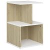 Bristol Bedside Cabinet 35x35x55 cm Engineered Wood – White and Sonoma Oak, 1
