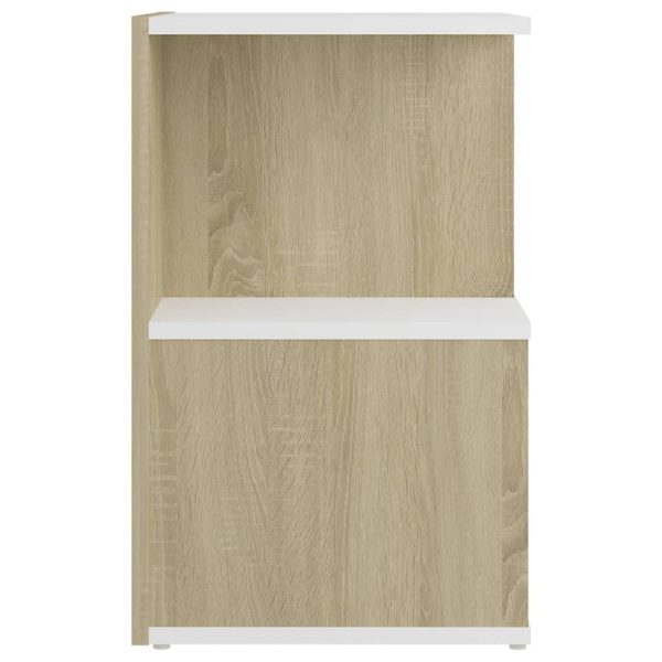 Bristol Bedside Cabinet 35x35x55 cm Engineered Wood – White and Sonoma Oak, 1