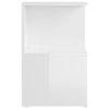 Bristol Bedside Cabinet 35x35x55 cm Engineered Wood – High Gloss White, 1