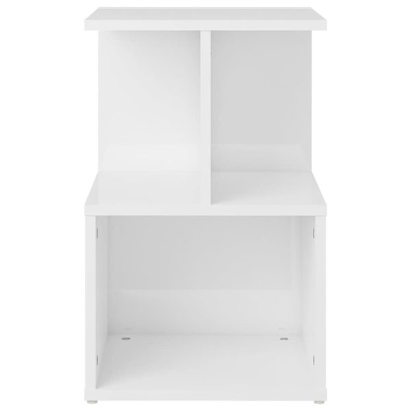 Bristol Bedside Cabinet 35x35x55 cm Engineered Wood – High Gloss White, 2