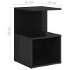 Bristol Bedside Cabinet 35x35x55 cm Engineered Wood – High Gloss Black, 2