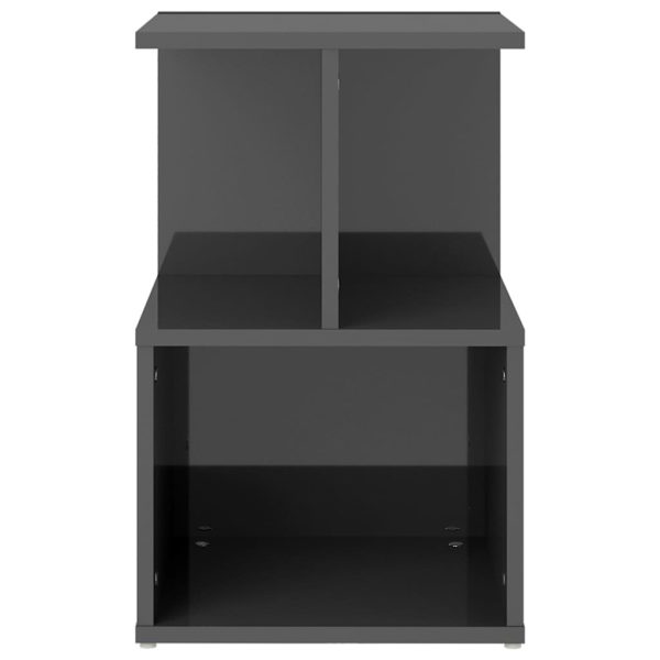 Bristol Bedside Cabinet 35x35x55 cm Engineered Wood – High Gloss Grey, 1